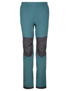 Detské softshellové outdoorové nohavice Kilpi RIZO-J tmavo zelená