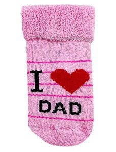 minidamla Novorodenecké ponožky- Dad, ružové