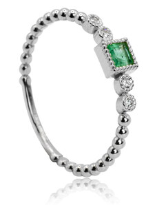 Goldie Diamantový prsteň so smaragdom Princess dream LRG709.WS