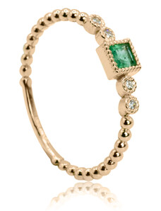 Goldie Diamantový prsteň so smaragdom Princess dream LRG710.WS