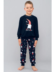 Italian Fashion Vianočné chlapčenské pyžamo Skrat mega soft tmavomodré-128, Farba tmavomodrá