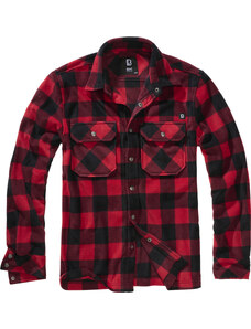 BRANDIT košeľa Jeff Fleece Shirt Long Sleeve Červená-čierna