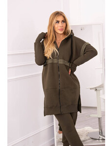 Kesi Insulated set with a long sweatshirt in khaki color