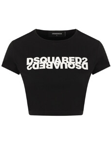DSQUARED2 Mirror Black crop tričko