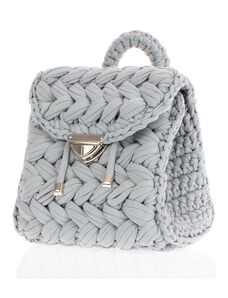 Elsie Háčkovaná kabelka - pletený vzor šedá