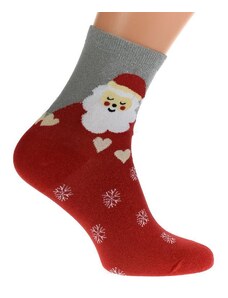 AURA.VIA Červeno-sivé trblietavé ponožky SANTA