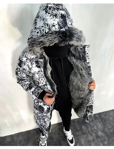 Fashionformen Predĺžená maskáčová pánska zimná bunda parka OJ Legend
