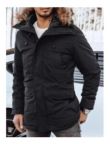 DSTREET Pánska bunda zimná s kapucňou HARLEY čierna
