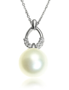 Goldie Zlatý náhrdelník so sladkovodnou perlou a diamantmi