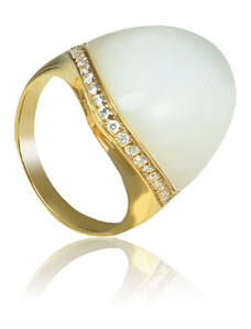 Goldie Zlatý prsteň Moraglione 1922 s prírodnou perleťou a diamantmi