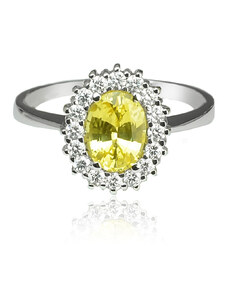 Goldie Zlatý prsteň so žltým zafírom a diamantmi