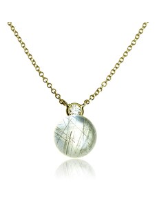 Goldie Diamantový náhrdelník Moraglione 1922 s prírodnou perleťou a rutile quartzom