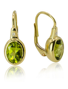 Goldie Diamantové náušnice s olivínom LEA1349.WS