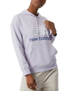 Mikina s kapucňou New Balance Essentials Stacked Logo Oversized Pullover Hoodie wt03547-grv