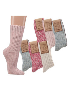 Socks 4 fun Dámske vlnené ponožky červené, veľ. 35-38
