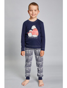 Italian Fashion Vianočné chlapčenské pyžamo Arctica tmavomodré-116, Farba tmavomodrá