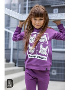 All for Kids Mikina ALWAYS POSITIVE - violet