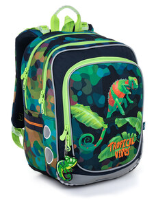Zelený batoh s chameleónmi Topgal ENDY 22055