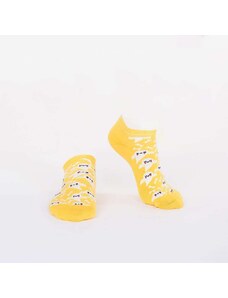 FASARDI Men's yellow short socks with fairytale lights