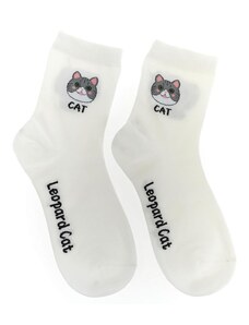AURA.VIA Biele ponožky YERO CAT