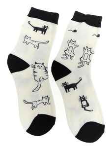 AURA.VIA Termo biele ponožky CATS