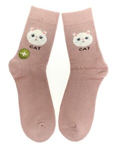 AURA.VIA Ružové ponožky BAMBOO CAT