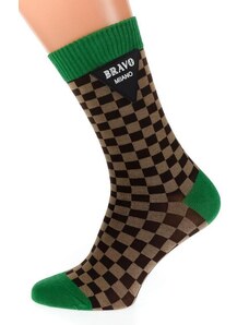 AURA.VIA Hnedo-zelené ponožky BRAVO