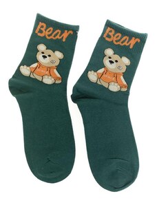 AURA.VIA Tmavozelené ponožky BEAR