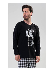 Cool Comics Pánske pyžamo dlhé Opice, farba černá, 100% bavlna