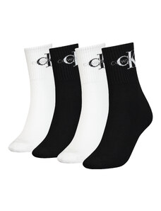 CALVIN KLEIN - ponožky 4PACK tin monogram black combo v darčekovom balení