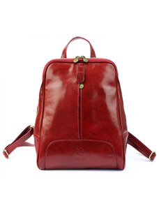 Vera Pelle Kožený červený dámský batoh Florence