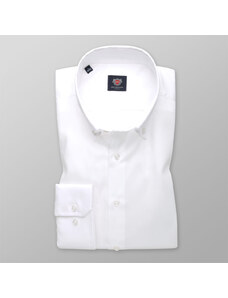 Willsoor Pánska slim fit košeľa v bielej farbe s hladkým vzorom 14628