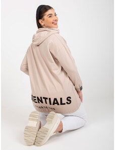 Fashionhunters Larger size beige sweatshirt with pockets