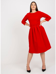 BASIC Červené midi šaty LK-SK-506589.31P-red