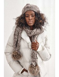FASARDI Winter set - dark brown cap with scarf
