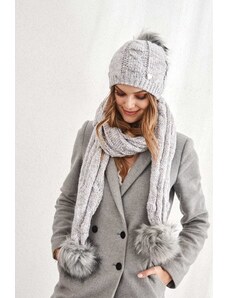 FASARDI Winter set: hat and scarf, light gray-pink