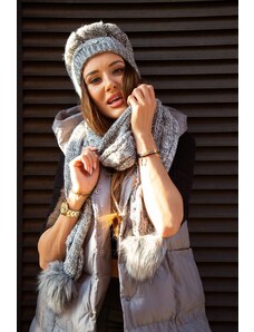 FASARDI Winter set - dark gray cap with scarf