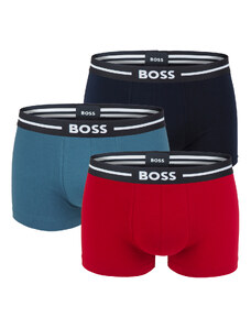 BOSS - boxerky 3PACK cotton stretch BOLD petrol & red combo - limitovaná fashion edícia (HUGO BOSS)