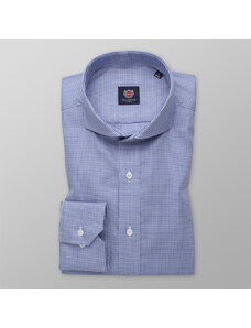 Willsoor Pánska slim fit košeľa modrej farby s jemným pepito vzorom 14651
