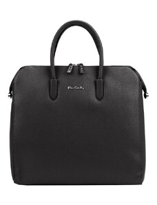 Čierna väčšia kožená kabelka do ruky Pierre Cardin