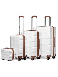 Cestovný set kufrov - KONO rodinný ABS so zámkom, biely