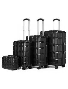 Cestovný set kufrov - KONO rodinný ABS so zámkom, čierny