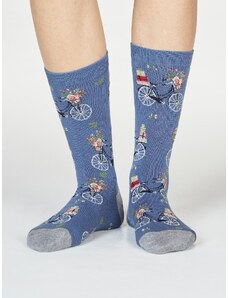Thought Dámske bambusové ponožky Helen Bike modré
