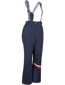 bonprix Funkčné termo lyžiarske nohavice s odnímateľnými trakmi, nepremokavé, rovné, farba modrá