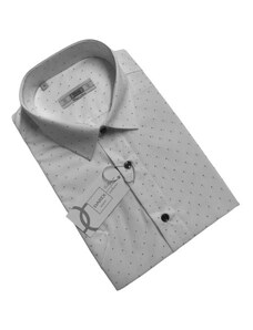 Darex Pánska biela košeľa Slim line vzorovaná, krátky rukáv, veľkosť 41
