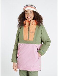 Dievčenská lyžiarska bunda Protest SENNAY zelená/oranžová