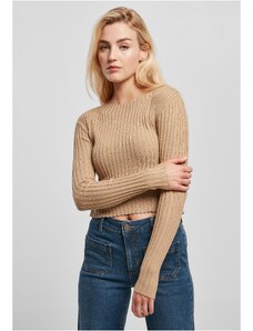 UC Ladies Women's sweater with short rib knit - beige
