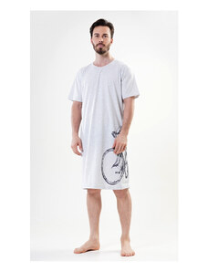 Cool Comics Pánska nočná košeľa s krátkym rukávom Veľké koleso, farba světle šedá, 100% bavlna