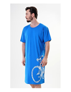 Cool Comics Pánska nočná košeľa s krátkym rukávom Veľké koleso, farba modrá, 100% bavlna