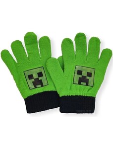 Fashion.uk Detské pletené prstové rukavice Minecraft - zelené